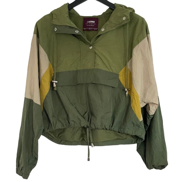 Ci Sono Jackets & Blazers - Ci Sono Hooded Windbreaker Cropped Colorblock Like New Sz.  M